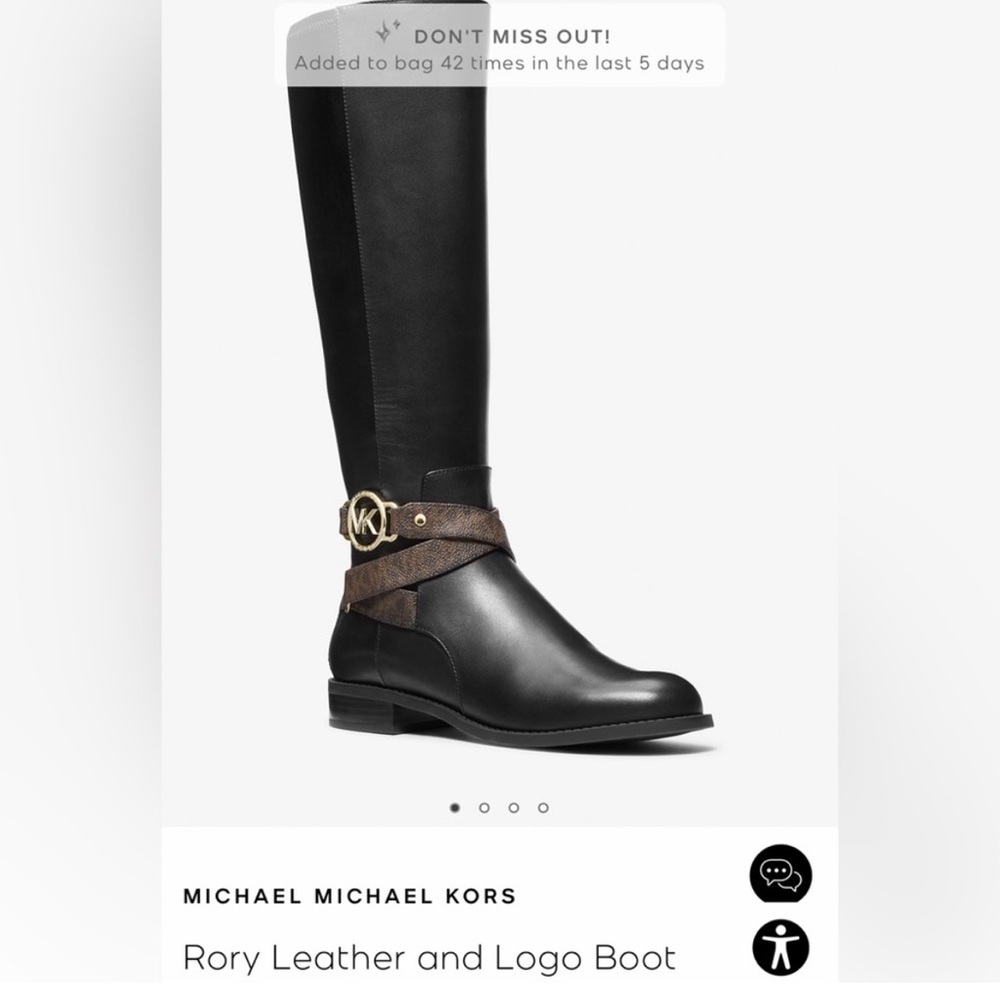 Michael Kors Black and Brown Leather Boots